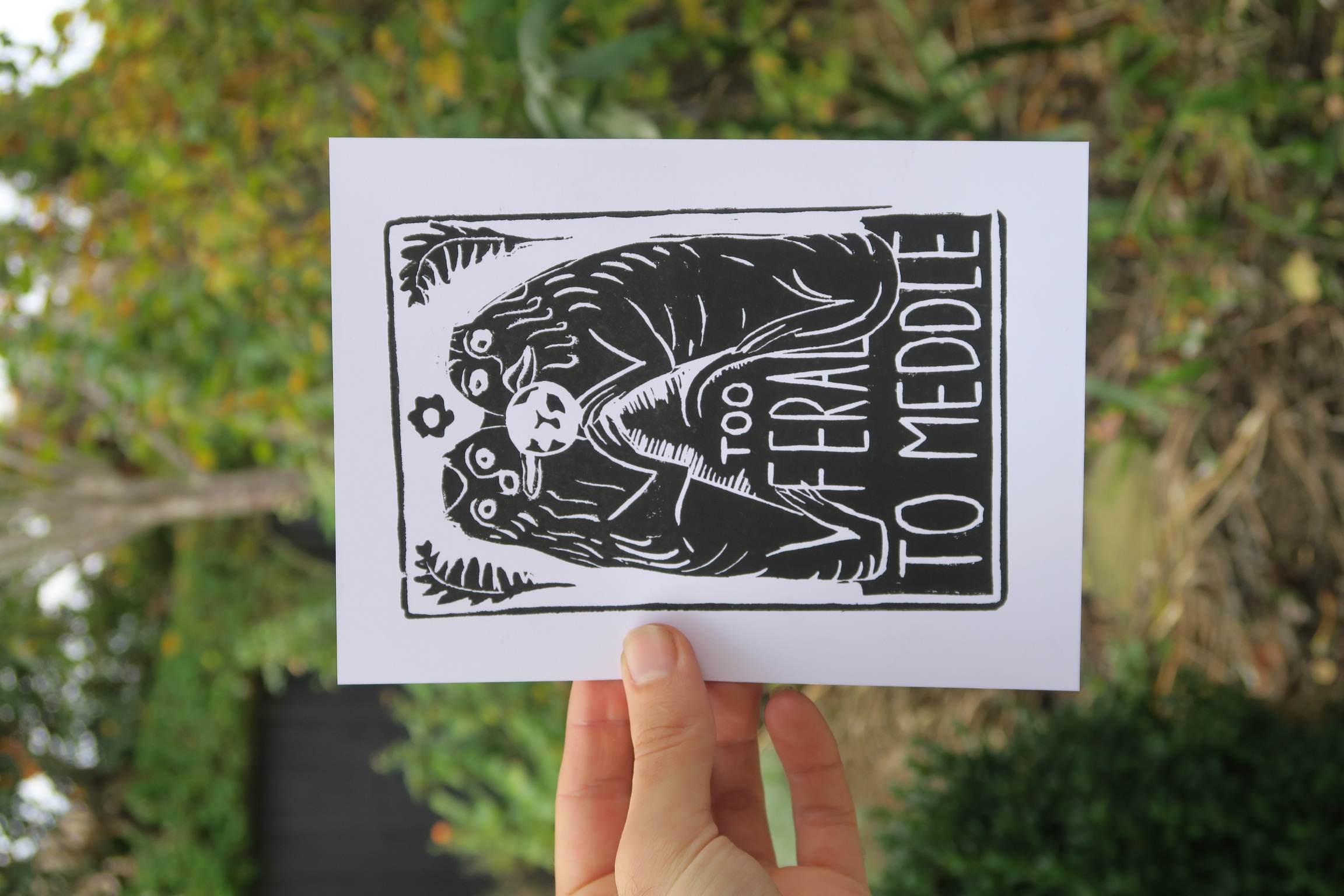 Seasonal botanical linoprint